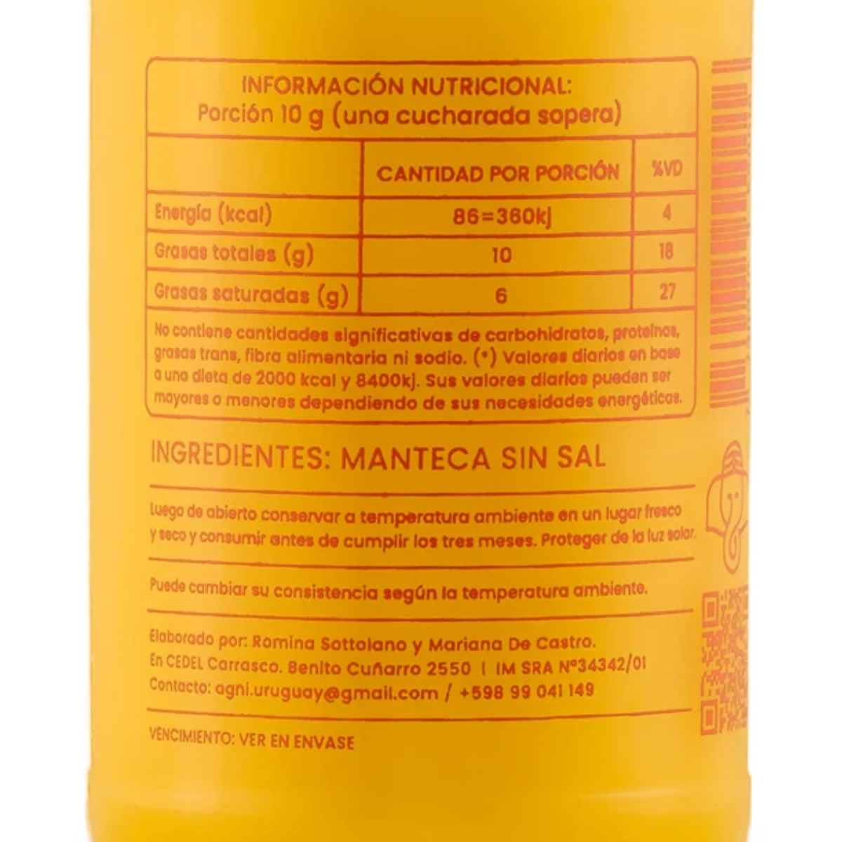 Manteca Clarificada Ghee Agni Sin Lactosa Apto Keto